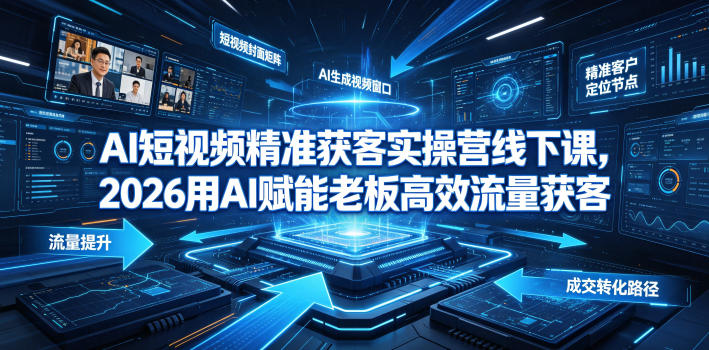 AI短视频精准获客实操营6月10-14号线下课，2026用AI赋能老板高效流量获客|一人科技OPC聚合软件
