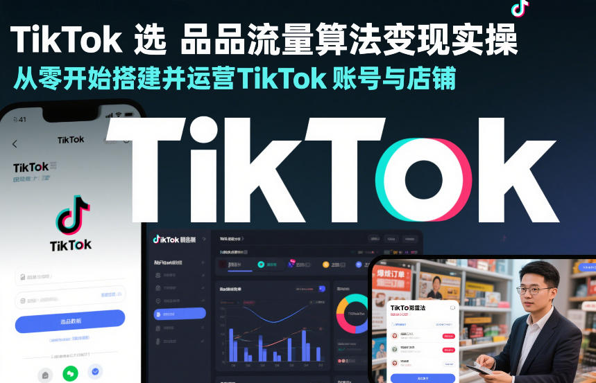 TikTok选品流量算法变现实操，从零开始搭建并运营TikTok账号与店铺|HOOK协议网
