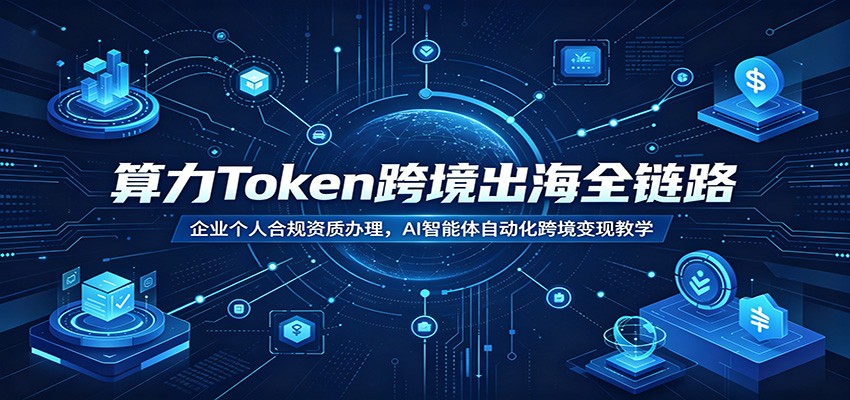 算力Token跨境出海全链路：企业个人合规资质办理，AI智能体自动化跨境变现教学|一人科技公司导航