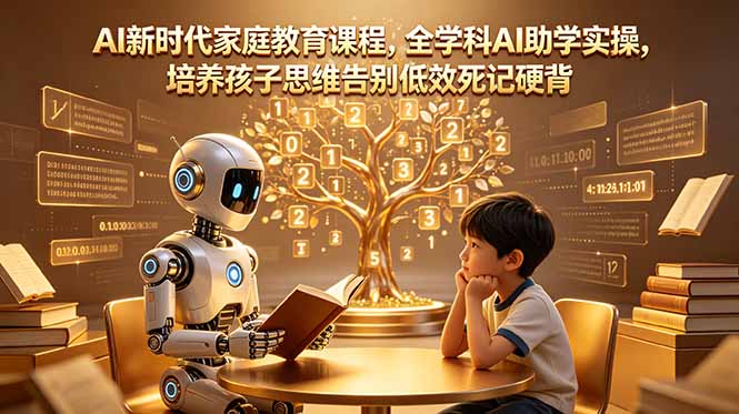 AI新时代家庭教育课程，全学科AI助学实操，培养孩子思维告别低效死记硬背|一人科技公司导航