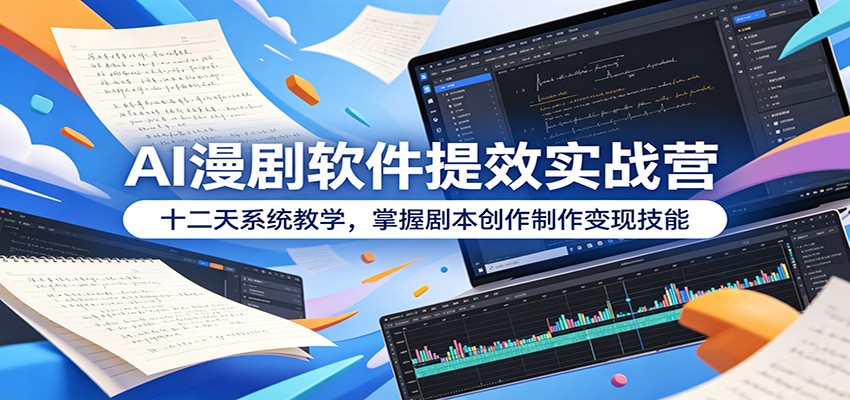 AI漫剧软件提效实战营：十二天系统教学，掌握剧本创作制作变现技能|一人科技公司导航