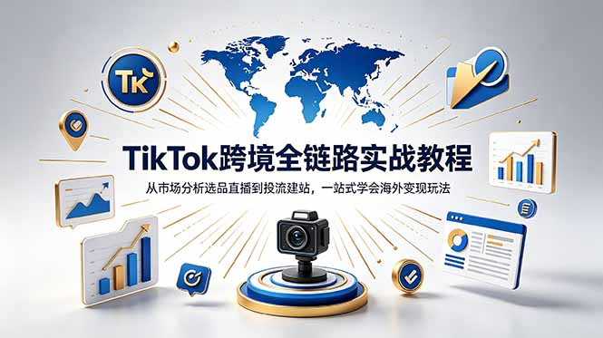 TikTok+独立站跨境基础全套教程，拆解平台盈利逻辑，新手从零跑通变现全流程|一人科技公司导航