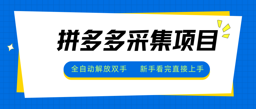 拼多多采集项目，全自动解放双手，单号日入30+|HOOK协议网