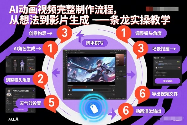 AI动画视频完整制作流程，从想法到影片生成一条龙实操教学|HOOK协议网