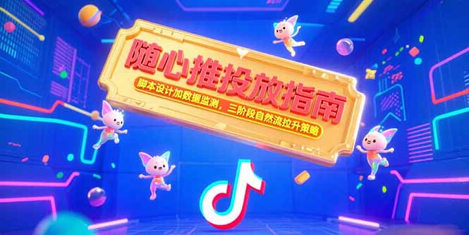 随心推投放指南，脚本设计加数据监测，三阶段自然流拉升策略|HOOK协议网