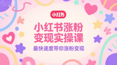 小红书涨粉变现实操课，最快速度带你涨粉变现|HOOK协议网