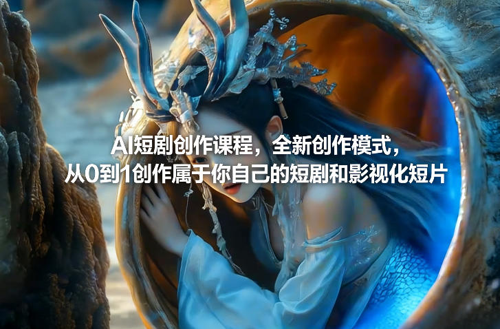 AI短剧创作课程，全新创作模式，从0到1创作属于你自己的短剧和影视化短片|协议软件打粉软件