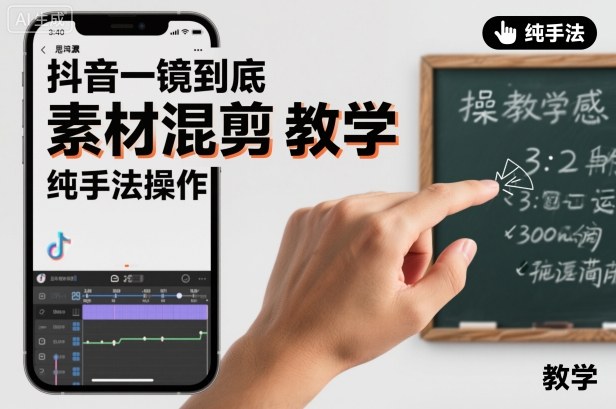 抖音一镜到底素材混剪教学，纯手法操作|HOOK协议网