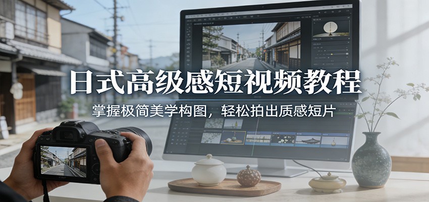 日式高级感短视频教程：掌握极简美学构图，轻松拍出质感短片|HOOK协议网