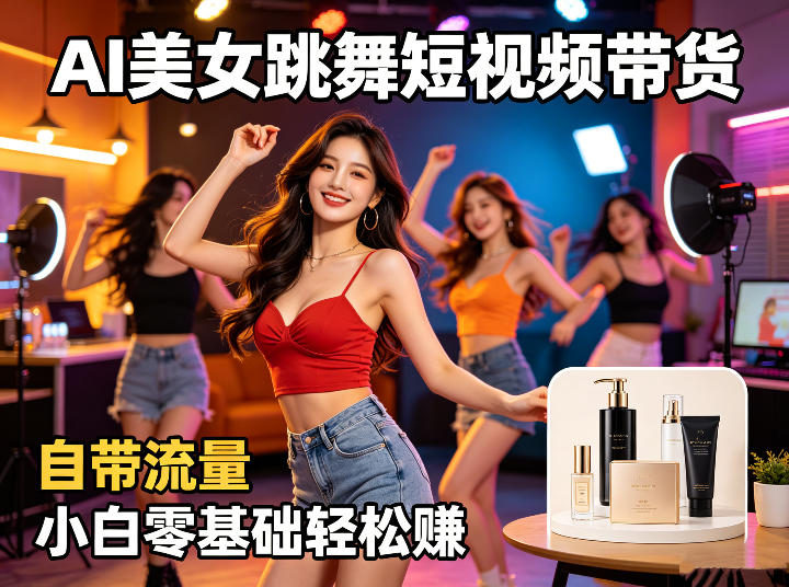 AI美女跳舞短视频带货：自带流量，小白零基础轻松賺，详细拆解|一人科技公司导航