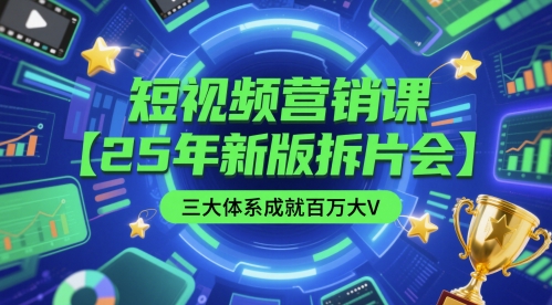 短视频营销课【25年新版拆片会】三大体系成就百万大V，包含正课、拆片会、手把手教学直播课等|HOOK协议网