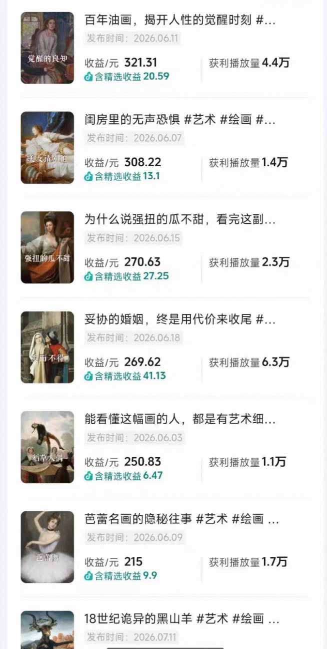 油画解说教学-398众筹来的技术：选题×对标×素材×文案×配音×剪辑×2天开精选×7天通9项权益|一人科技OPC聚合软件