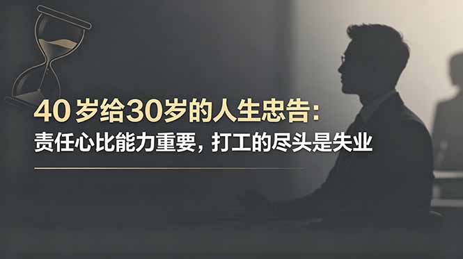付费文章：40岁给30岁的人生忠告：责任心比能力重要，打工的尽头是失业|一人科技公司导航