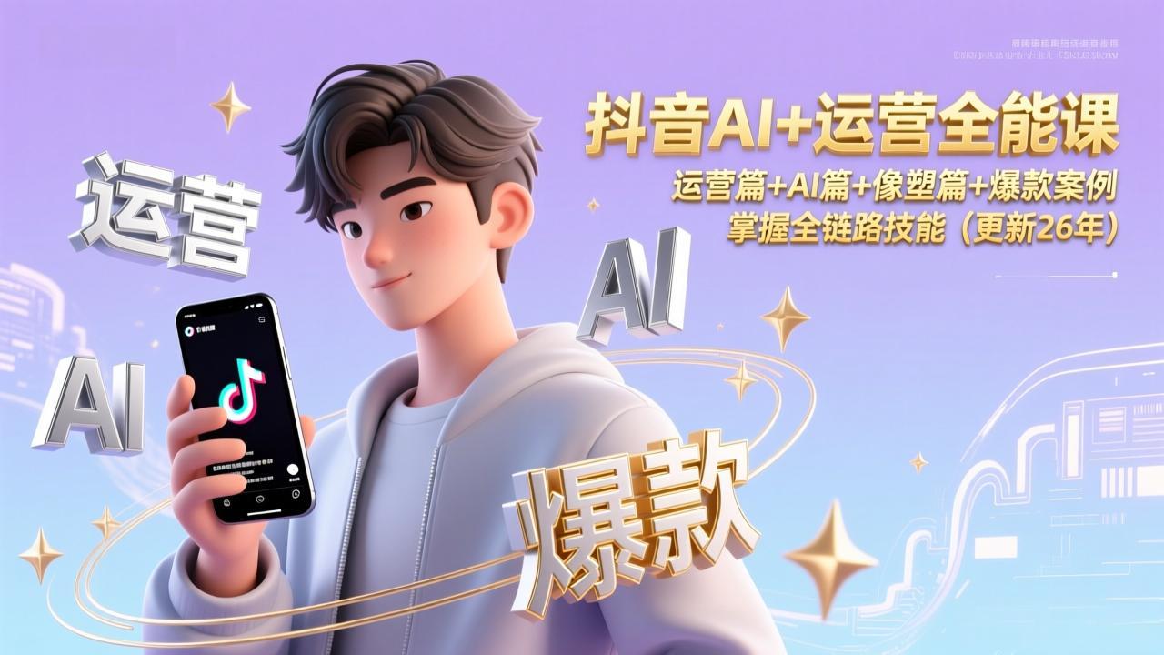 抖音AI+运营全能课，运营篇+AI篇+像塑篇+爆款案例，掌握全链路技能(更新26年|HOOK协议网