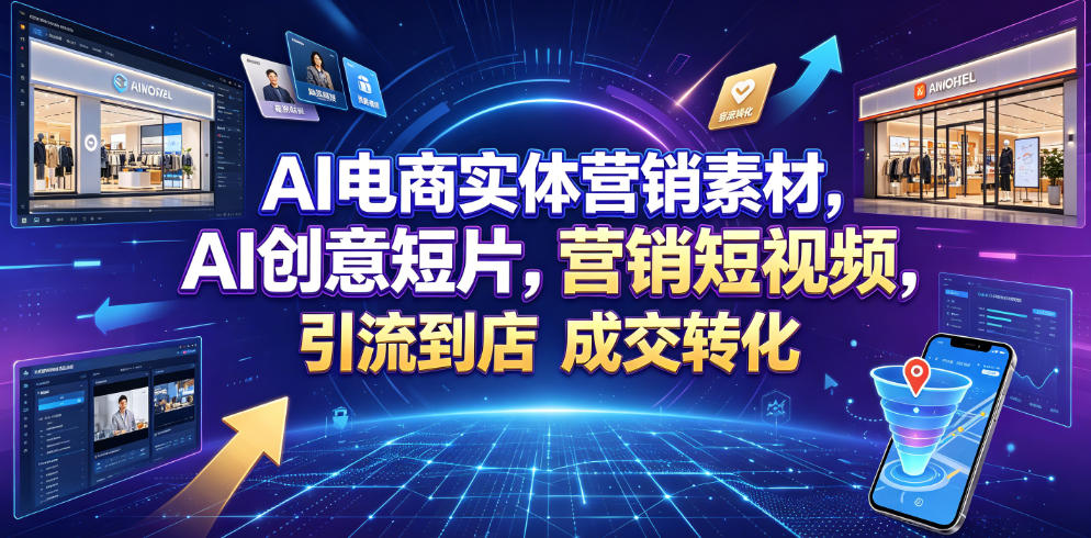 AI电商实体营销素材，AI创意短片，高效打造营销短视频，轻松引流到店，稳定提升门店客流与成交转化|一人科技公司导航