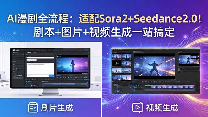 AI漫剧全流程：适配Sora2+Seedance2.0！剧本+图片+视频生成一站搞定|一人科技公司导航
