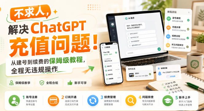 不求人，解决ChatGPT充值问题！从建号到续费的保姆级教程，全程无违规操作|一人科技OPC聚合软件