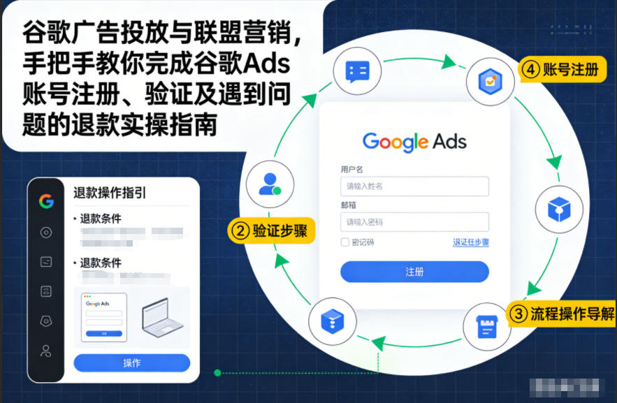 谷歌广告投放与联盟营销，手把手教你完成谷歌Ads账号注册、验证及遇到问题的退款实操指南|HOOK协议网