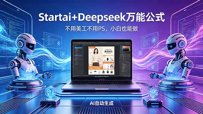 AI自动做电商详情页：Startai+Deepseek万能公式，不用美工不用PS，小白也能做|一人科技公司导航