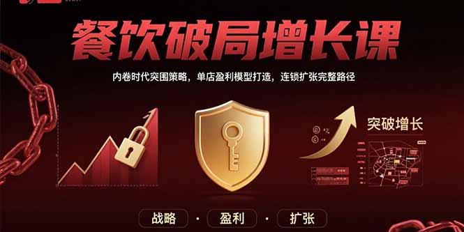 餐饮破局增长课：内卷时代突围策略，单店盈利模型打造，连锁扩张完整路径|HOOK协议网