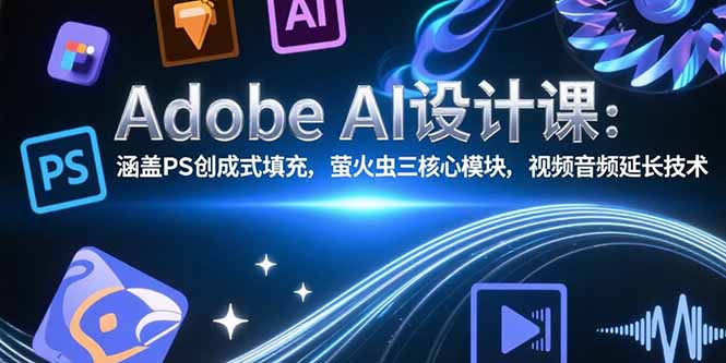 Adobe AI设计课：涵盖PS创成式填充，萤火虫三核心模块，视频音频延长技术|HOOK协议网