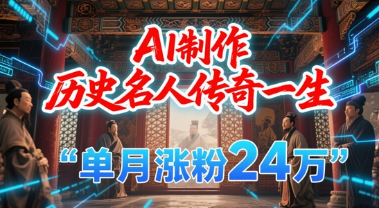 暴力起号！用AI制作历史名人传奇一生，单月涨粉24W，涨粉+变现赛道黑马来了|HOOK协议网