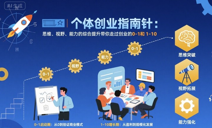 个体创业指南针，思维、视野、能力的综合提升带你走过创业的0-1和1-10【音频】|HOOK协议网