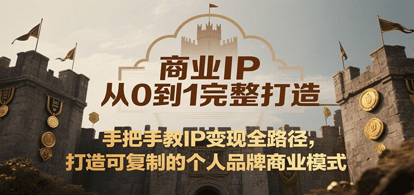 商业IP从0到1完整打造，手把手教IP变现全路径，打造可复制的个人品牌商业模式|HOOK协议网