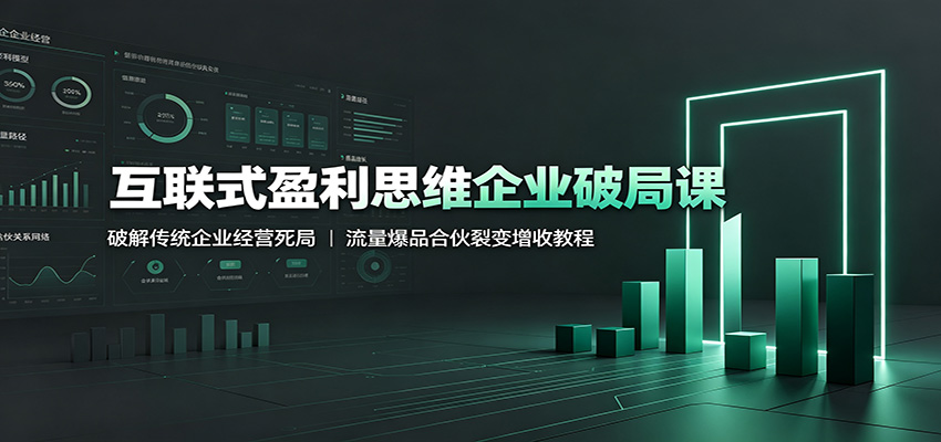 互联式盈利思维企业破局课：破解传统企业经营死局，流量爆品合伙裂变增收教程|一人科技OPC聚合软件