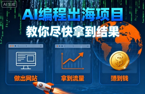 AI编程出海项目，教你尽快拿到结果-做出网站、拿到流量、賺到钱|HOOK协议网