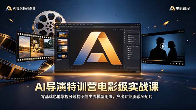 AI导演特训营电影级实战课，零基础也能掌握分镜构图与主流模型用法，产出专业质感AI短片|一人科技公司导航