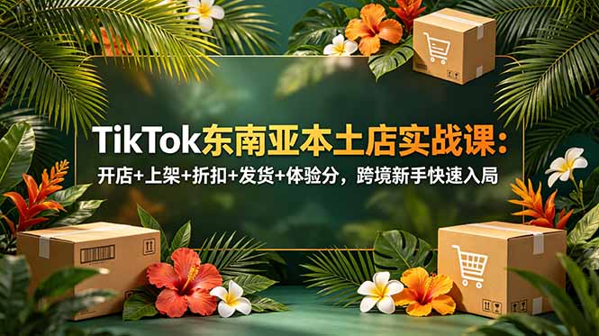 TikTok东南亚本土店实战课：开店+上架+折扣+发货+体验分，跨境新手快速入局|一人科技公司导航
