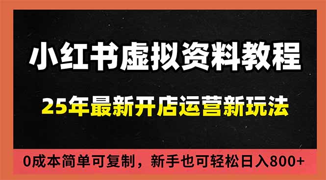 小红书虚拟资料项目：最新搜索流变现玩法，0成本简单可复制，一人多店打法，新手日入800+|HOOK协议网