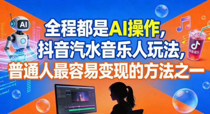 全程都是AI操作，抖音汽水音乐人玩法，普通人最容易变现的方法之一|HOOK协议网