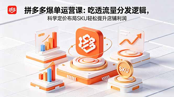 拼多多爆单运营实战课：吃透流量分发逻辑，科学定价布局SKU轻松提升店铺利润|一人科技公司导航