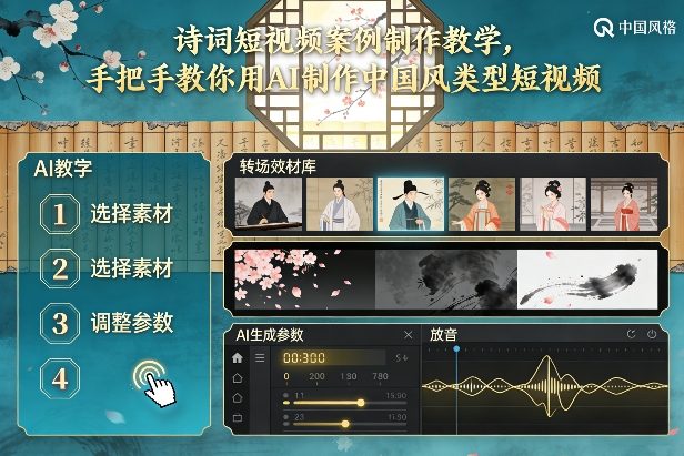 古诗词短视频案例制作教学，手把手教你用AI制作中国风类型短视频|HOOK协议网