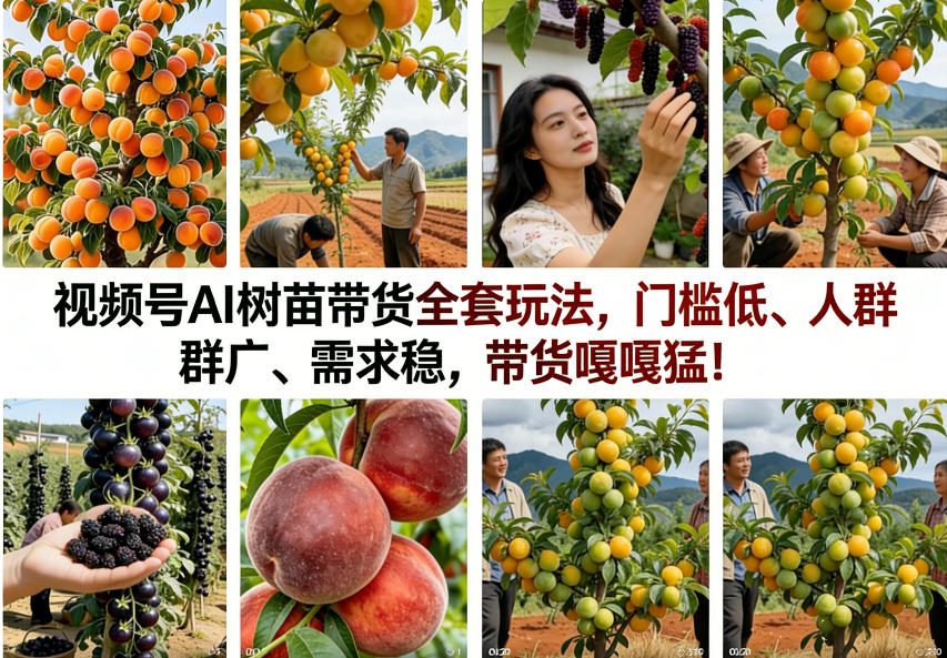 视频号AI树苗带货全套玩法，门槛低、人群广、需求稳，带货嘎嘎猛！(更新0908)|一人科技OPC聚合软件