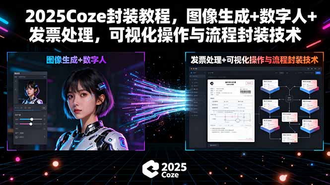2025Coze封装教程，图像生成+数字人+发票处理，可视化操作与流程封装技术|HOOK协议网