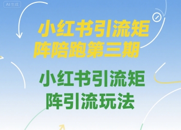 小红书引流矩阵陪跑第三期，小红书引流矩阵引流玩法|HOOK协议网