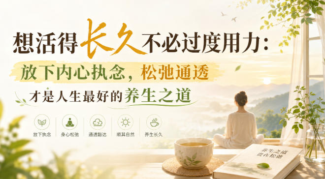 付费文章：想活得长久不必过度用力：放下内心执念，松弛通透才是人生最好的养生之道|一人科技OPC聚合软件
