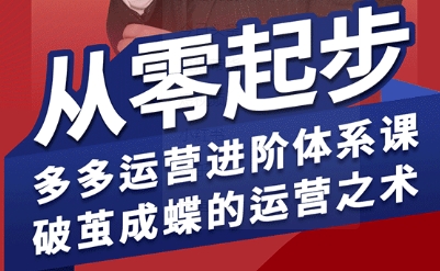 拼多多运营进阶系统课，从零起步，多多运营进阶体系课，破茧成蝶的运营之术|HOOK协议网