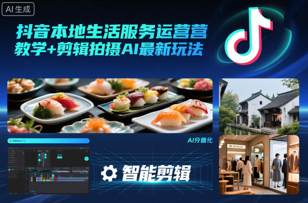 抖音本地生活服务运营教学+剪辑拍摄AI最新玩法|HOOK协议网