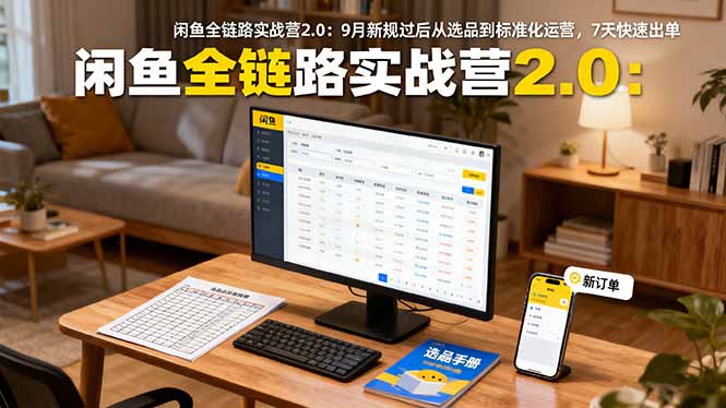闲鱼全链路实战营2.0：9月新规过后从选品到标准化运营，7天快速出单|HOOK协议网