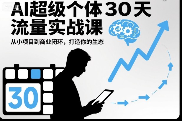 AI超级个体30天流量实战课，从小项目到商业闭环，打造你的生态|HOOK协议网