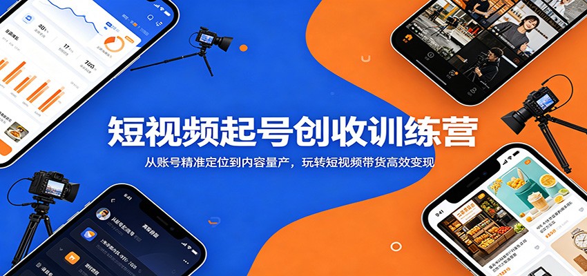 短视频起号创收训练营：从账号精准定位到内容量产，玩转短视频带货高效变现|一人科技公司导航