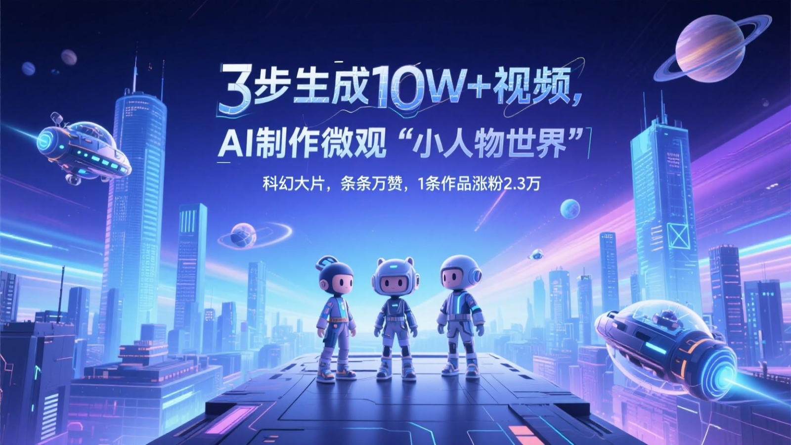三步生成10W+视频，AI制作微观“小人物世界”科幻大片，条条万赞，1条作品涨粉2.3万|HOOK协议网