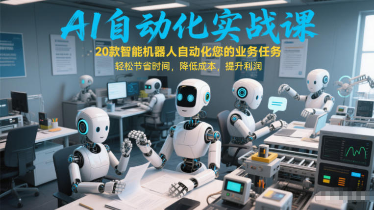 AI自动化实战课：20款智能机器人自动化您的业务任务，轻松节省时间，降低成本，提升利润|协议软件打粉软件