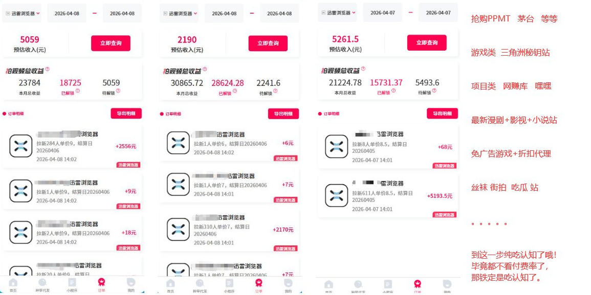 迅雷浏览器项目2.0_拆个大佬周1W的打法|协议软件打粉软件