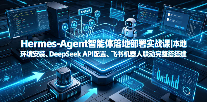 Hermes-Agent智能体落地部署实战课｜本地环境安装、DeepSeek API配置、飞书机器人联动完整搭建教程|一人科技OPC聚合软件