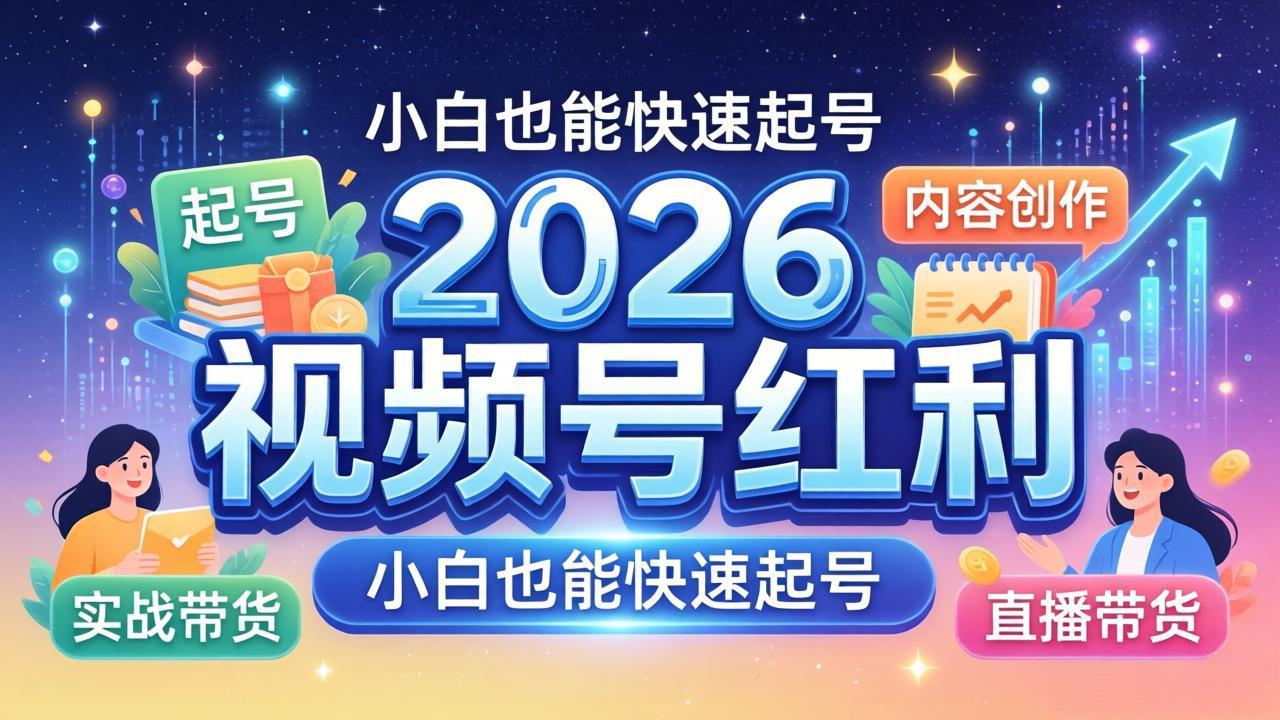 2026视频号红利实战营，大佬亲授起号、内容、直播、IP、投流、私域、矩阵全套落地打法|协议软件打粉软件